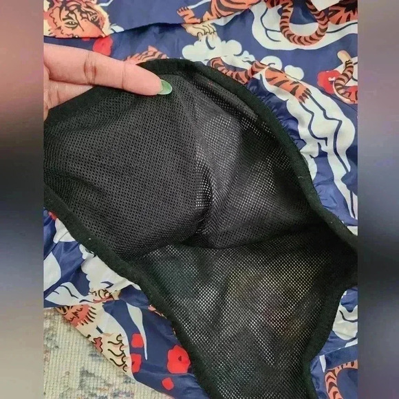 Reason Brand Mens Navy Orange Jacket Japanese Tiger Pullover Hoodie, sz Small - Picture 6 of 13